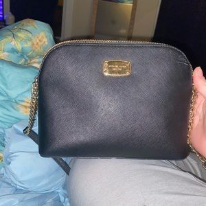 MK Crossgrain Leather Dome Crossbody Bag